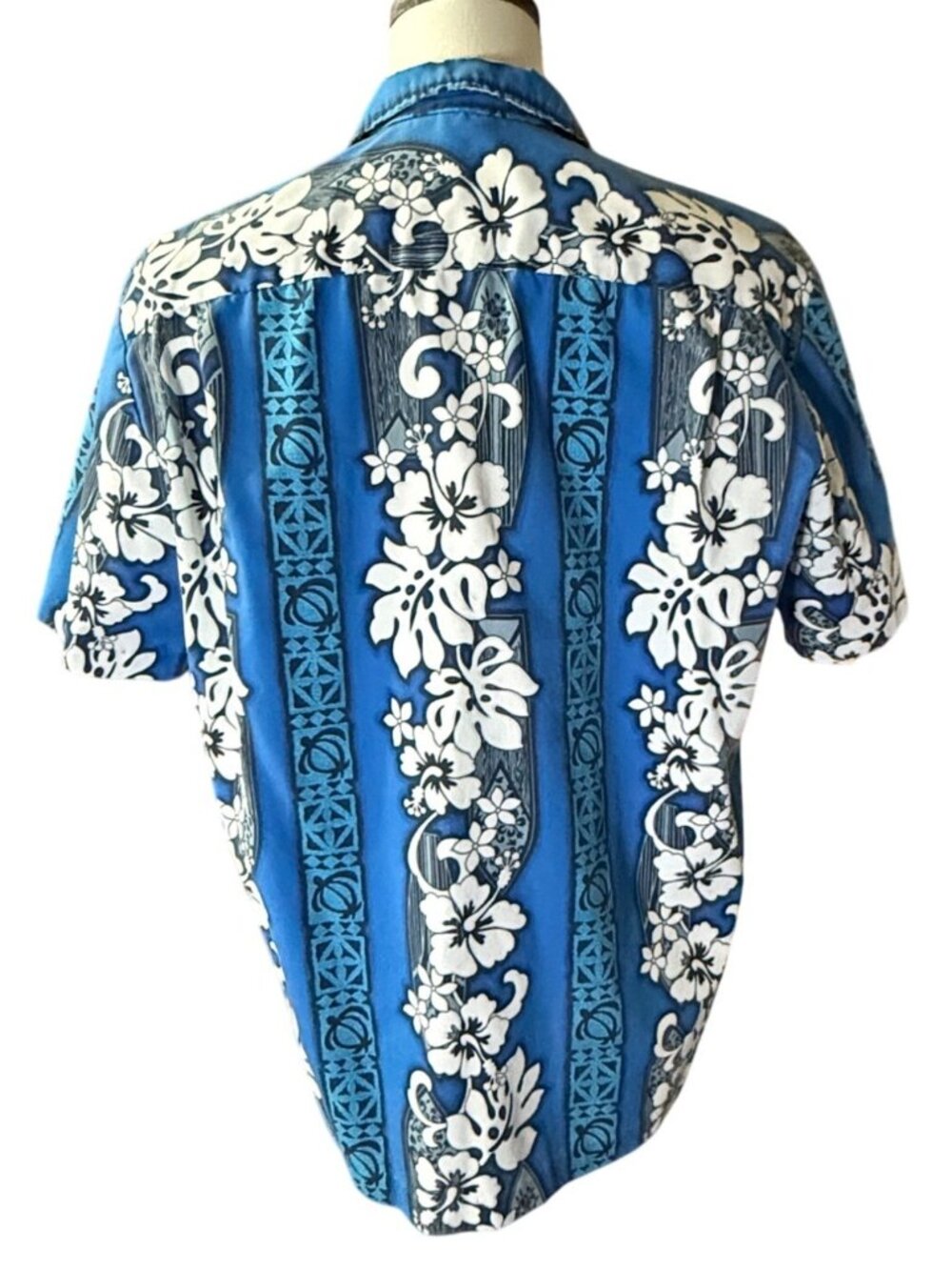 Mens Hawaiian Shirt Vintage Royal Creations Blue Floral Short Sleeve Shirt Large - Picture 4 of 16